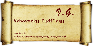 Vrbovszky György névjegykártya