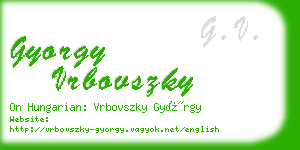 gyorgy vrbovszky business card